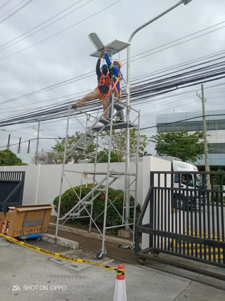 solar-street-light-installation-facility-entrance-gate